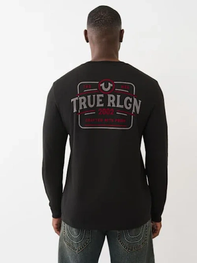 True Religion Men's True Logo Long Sleeve T-shirt In Black