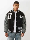 True Religion Men's True Og Boxy Varsity Jacket In Black