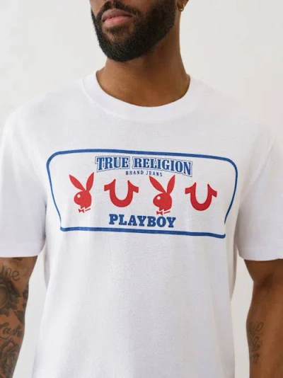 True Religion Men's  X Playboy Logo T-shirt In White