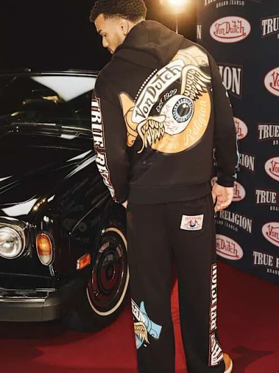 True Religion Men's  X Von Dutch Logo Hoodie In Black