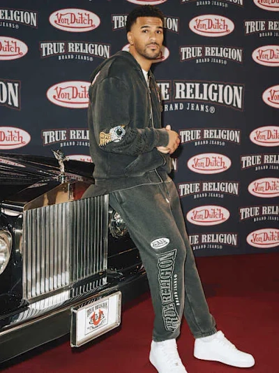 True Religion Men's  X Von Dutch Tattoo Jogger In Black