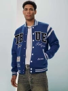 True Religion Uni Varsity Jacket Mazarine Blue In Blue