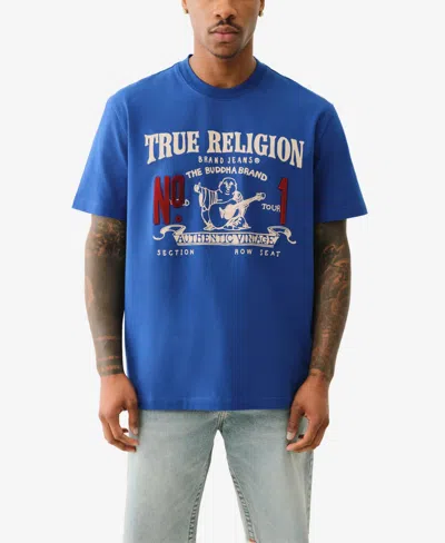 True Religion Men's True Vintage No1 Short Sleeve T-shirt In Mazarine Blue
