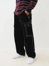 True Religion Embroidered Cotton Cargo Trousers In Black