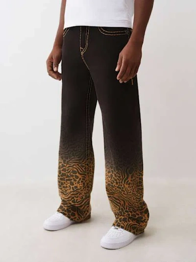 True Religion Men's Vinny Super T Leopard Baggy Jean In Black