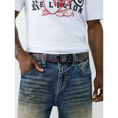 True Religion Men's Vintage Horseshoe Belt In Black