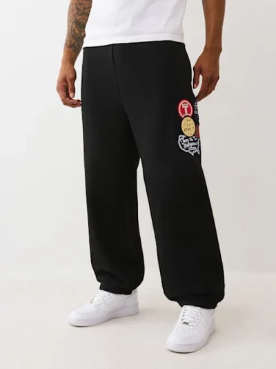 True Religion Men's Vintage Patch Baggy Jogger In Black
