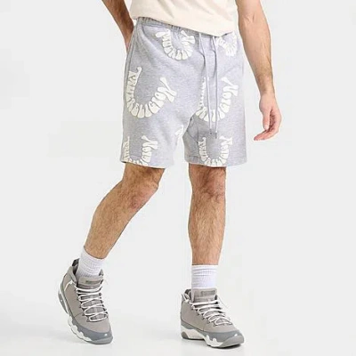 True Religion Men's Warped Logo Fleece Shorts In Gray