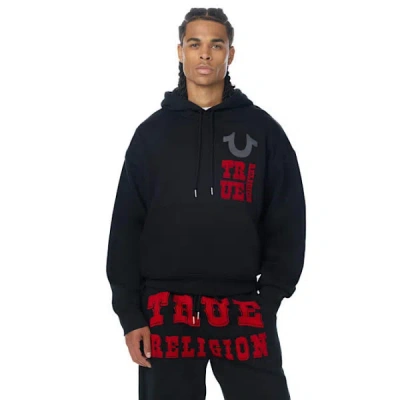 True Religion Men's Western Boxy Buddha Hoodie In Black