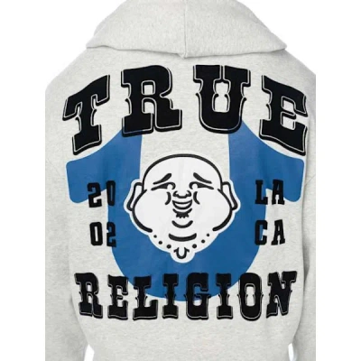 True Religion Men's Western Boxy Buddha Hoodie In Animal Print