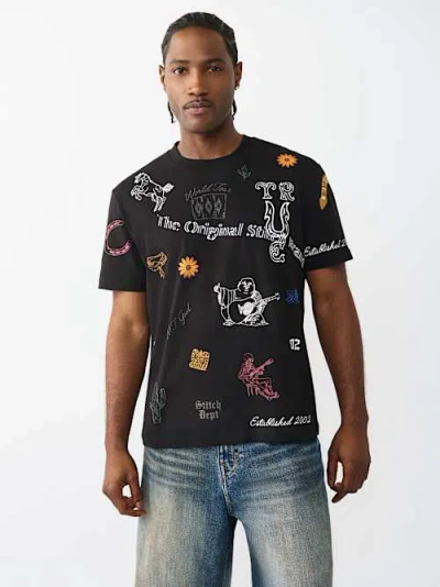 True Religion Men's Western Doodle T-shirt In Black
