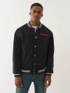 True Religion Men's Western Wool Varsity Jacket In Black