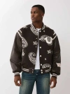 True Religion Men's Wool Retro Varsity Jacket In Brown