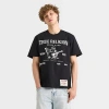 True Religion World Tour Graphic Heavyweight Tee In Jet Black