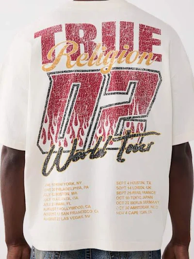 True Religion Men's World Tour Heavyweight Oversized T-shirt In White