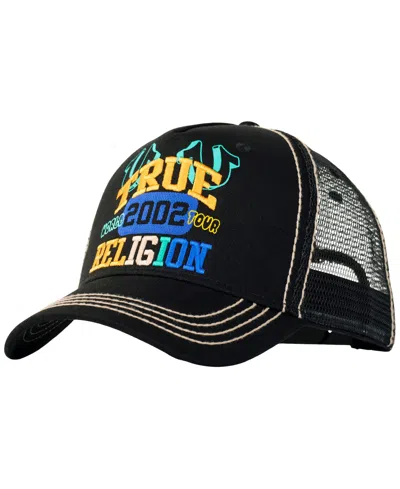 True Religion Men's World Tour Trucker Hat In Jet Black