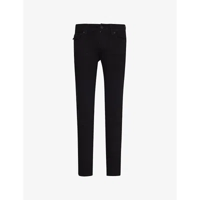 True Religion Mens  Rocco Buttoned-pockets Straight-leg Low-rise Stretch-denim Jeans In Black