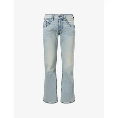 True Religion Mens Gsql Light Dawn Billy Big T Flap-pocket Stretch-denim Jeans In Blue