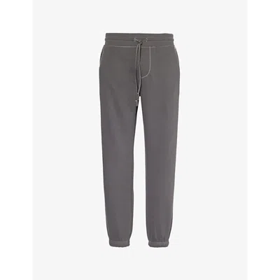 True Religion Mens  Big-t Contrast-stitching Tapered-leg Relaxed-fit Cotton-blend Jogging Bottoms In Iron Gate