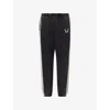 True Religion Mens Jet Black Rusted Mesh-panelled Cotton-jersey Joggers In Black