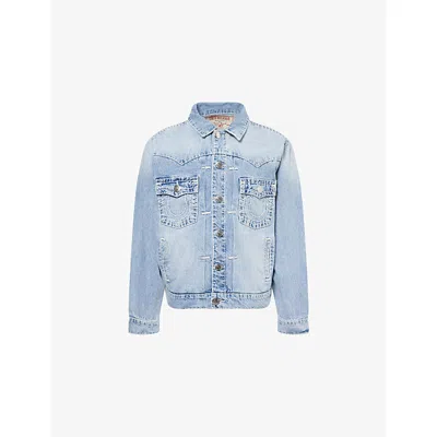 True Religion Mens Super T Cotton Denim Jacket Medium Wash