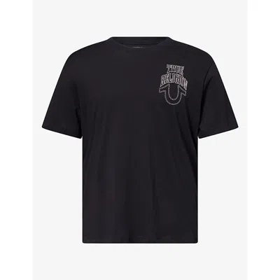 True Religion Mens No1 Brand-print Cotton T-shirt Jet Black