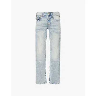 True Religion Mens Playmaker Lt Wash Ricky Straight-leg Denim Jeans In Blue