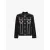 True Religion Mens Jimmy Contrast-stitch Denim Jacket Rinse Black In Rinse Black