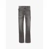 True Religion Mens Chalk Grey Wash Ricky Big T Flap Exposed-stitching Straight-leg Slim-fit Stretch-denim Blend Je In Chalk Grey Wash