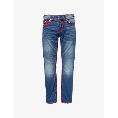 True Religion Mens Ricky Exposed-stitch Straight-leg Relaxed-fit