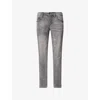 True Religion Mens Moscow Mule Grey Wash Rocco Painted Denim Jeans