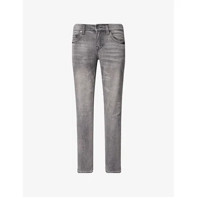 True Religion Mens Moscow Mule Grey Wash Rocco Painted Denim Jeans In Gray