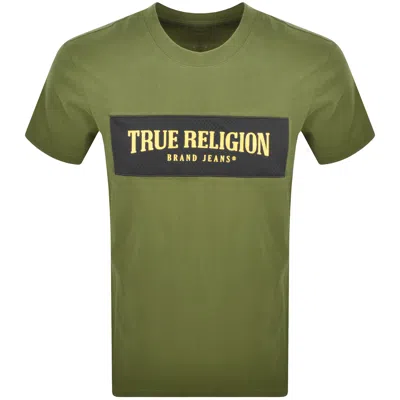 True Religion Mesh Box Logo T Shirt Chive In Green