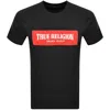 True Religion Mesh Box Logo T Shirt Jet Black In Black