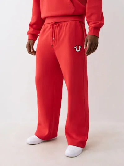 True Religion Mesh Horseshoe Sweatpant In Red