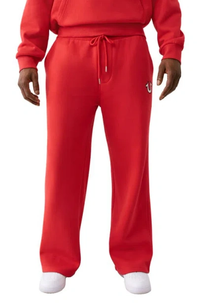 True Religion Mesh Horseshoe Sweatpants In Red