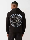 True Religion Metallic Buddha Zip Hoodie In Black