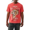 True Religion Mfg Tiger Cotton Graphic T-shirt In Red