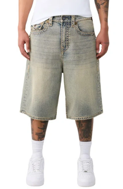 True Religion Mikey Super T Flap Denim Shorts In Multi