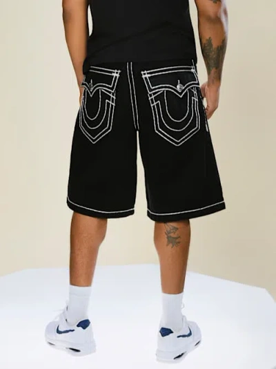 True Religion Mikey Super T Xl Pocket Baggy Af Short In Black
