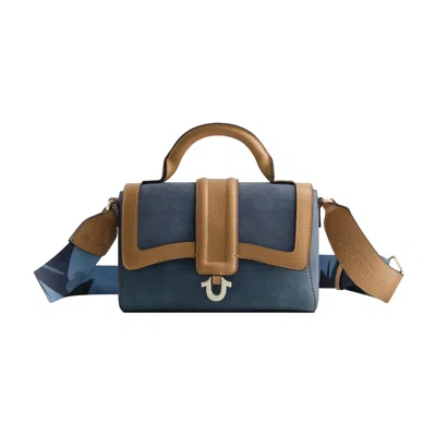 True Religion Mini Camo Strap Satchel In Blue