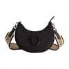True Religion Logo Strap Crescent Hobo In Black