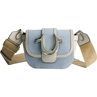 True Religion Mini Flap Crossbody Bag With Iconic U-logo In Blue