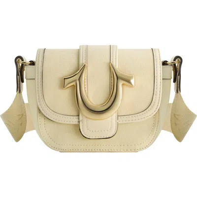 True Religion Mini Flap Crossbody Bag With Iconic U-logo In Sand