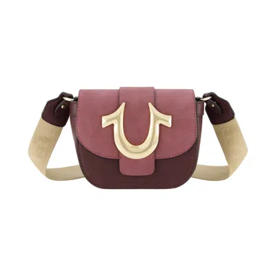 True Religion Mini Flap Suede Crossbody In Pink