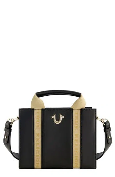 True Religion Mini Logo Convertible Tote Bag In Black