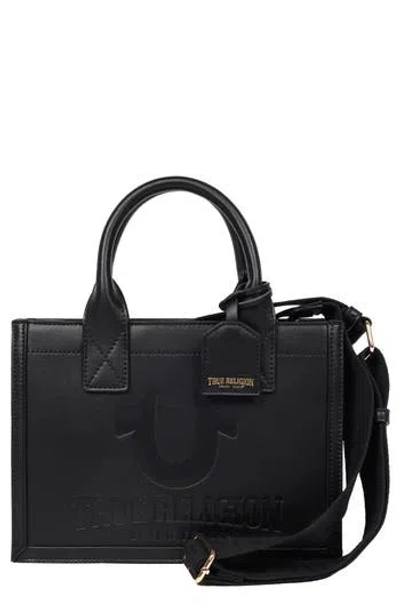 True Religion Modern Debossed Logo Tote In Black