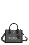 True Religion Modern Edge Denim Tote Bag In Gray