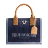 True Religion Modern Edge Denim Tote In Blue