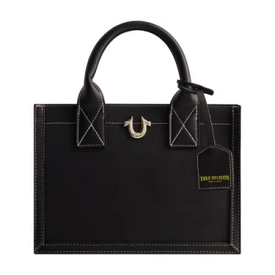 True Religion Modern Edge Suede Tote In Black